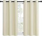 NICETOWN Room Darkening Curtain Panels for Living Room, Thermal Insulated Grommet Room Darkening Draperies/Drapes for Window (Beige, 2 Panels, W42 x L40 -Inch)