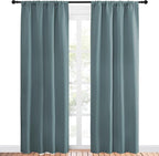 NICETOWN Greyish Blue Blackout Curtains Panels for Window, Thermal Insulated Rod Pocket Blackout Drapes/Draperies for Living Room (2 Panels, W42 x L84 inches)