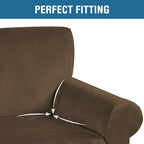 H.VERSAILTEX Stretch Velvet Sofa Covers for 3 Cushion Couch Covers Furniture Protector Soft with Non Slip Elastic Bottom, Crafted from Thick Comfy Rich Velour (Sofa 72"-90", Bronze Brown)