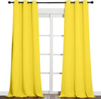 NICETOWN Patio Glass Door Curtains for Bedroom/Living Room, Privacy Panel Drapes for Dining and Guest Room (Bright Yellow, 42 inches Wide x 95 inches Long, 1 Pair)