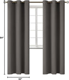 BGment Blackout Curtains for Bedroom - Grommet Thermal Insulated Room Darkening Curtains for Living Room, Set of 2 Panels (42 x 84 Inch, Grey)