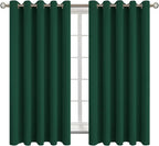 BGment Blackout Curtains for Bedroom - Grommet Thermal Insulated Room Darkening Drapes for Living Room, Set of 2 Panels (70 x 63 Inch, Emerald Green)