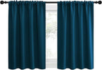 NICETOWN 2 Panels Blackout Curtains, Rod Pocket Thermal Insulated Drapes for Kitchen, Heavy Duty Small Window Treatment for Dorm Room, Studio Apartment, Basement (Moroccan Blue, W42 x L30)