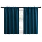 NICETOWN 2 Panels Blackout Curtains, Rod Pocket Thermal Insulated Drapes for Kitchen, Heavy Duty Small Window Treatment for Dorm Room, Studio Apartment, Basement (Moroccan Blue, W42 x L30)