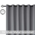 Yakamok Grey Room Darkening Curtains 84 inch Gray Sliding Door Drapes