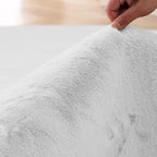 ORINOVA Washable Area Rugs 5x8 Rugs for Living Room Silver Grey Faux Rabbit Fur Rug for Bedroom Faux Sheepskin Rug Teen Room Home Décor