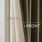MIULEE 100% Blackout Linen Curtains for Bedroom 52x96 Light Olive Green