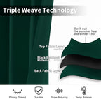 Yakamok Dark Green Blackout Curtains for Bedroom, Light Blocking Window Treatment Drapes Solid Grommet Top Curtains for Living Room,42W x 84L,2 Panels