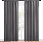 NICETOWN Blackout Curtain Panels for Window - Energy Efficient & Noise Reducing Thermal Insulated Rod Pocket Blackout Drapes/Draperies for Living Room (Grey, 2 Panels, W52 inches x L84 inches)