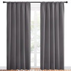 NICETOWN Blackout Curtain Panels for Window - Energy Efficient & Noise Reducing Thermal Insulated Rod Pocket Blackout Drapes/Draperies for Living Room (Grey, 2 Panels, W52 inches x L84 inches)