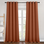 NICETOWN Bedroom Blackout Curtains 90 inches Long 2 Panels Set - Room Darkening Energy Saving Thermal Insulated Grommet Window Treatments Draperies for Living Room (Burnt Orange, W46 x L90)