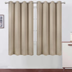 LEMOMO Khaki Blackout Curtains 66 x 63 Inch Length/Set of 2 Curtain Panels/Thermal Insulated Room Darkening Blackout Curtains for Bedroom