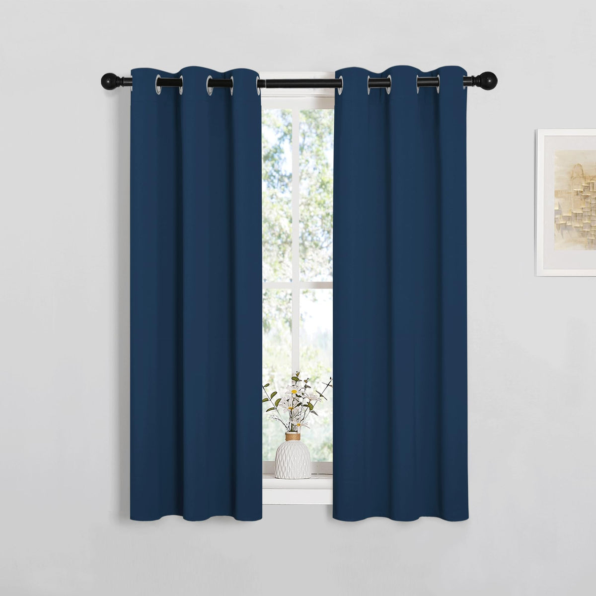 NICETOWN Black Blackout Curtains for Living Room 29" w x 45" L 2 Panels