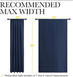 NICETOWN Navy Curtains Blackout Draperies - Modern Design Thermal Insulated Rod Pocket Blackout Drapes for Kid's Bedroom, Window Covering (1 Pair, 52 x 84 inches)
