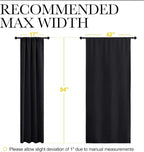 NICETOWN Living Room Blackout Shades - All Season Rod Pocket Thermal Insulated Solid Blackout Curtains/Drapes for Living Room (Set of 2, 42 inches by 84 Inch, Black)