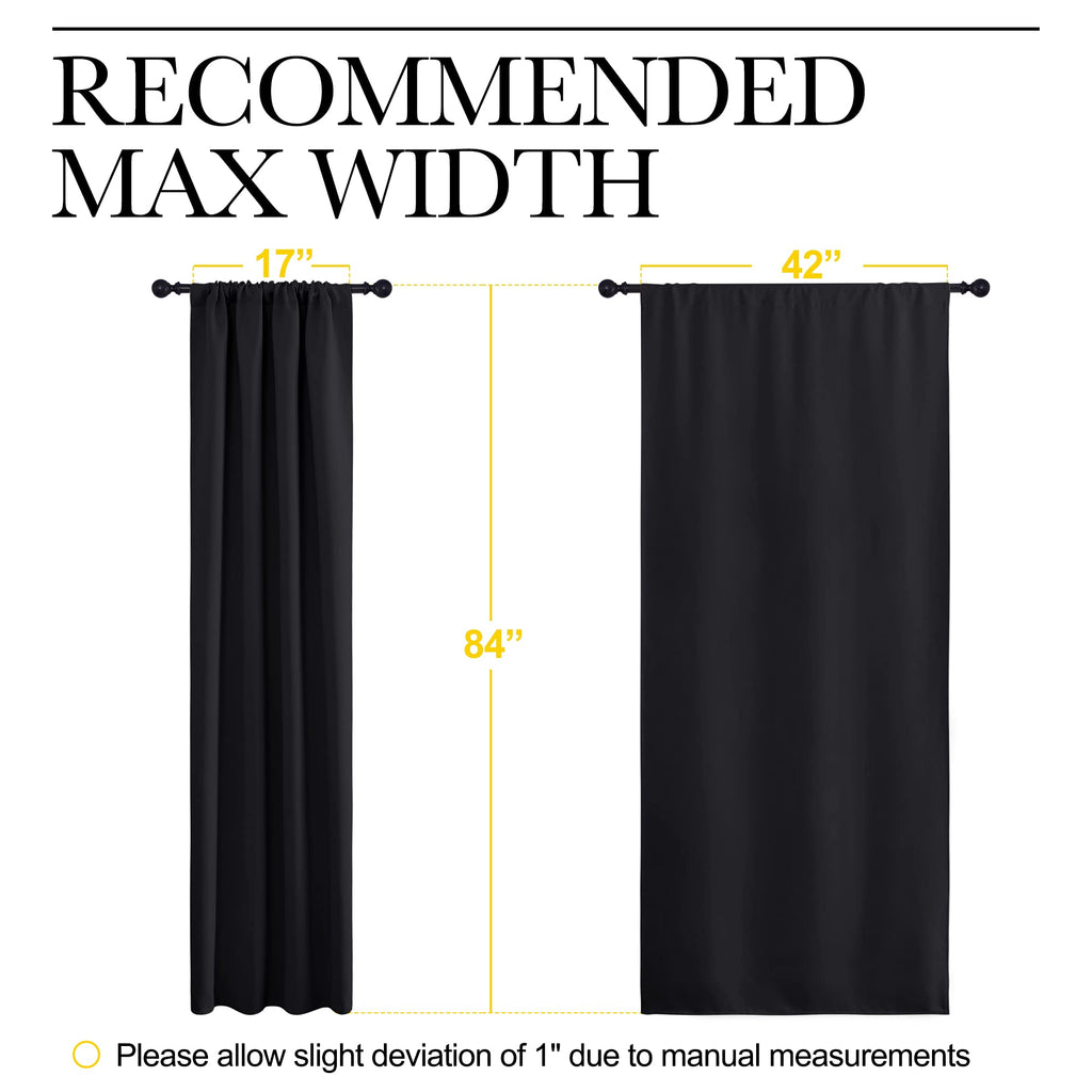 NICETOWN Black Out Curtain Panels for Kitchen - Energy Smart Decoration Thermal Insulating Blackout Drapes/Draperies for Small Window (2 Panels, 34 in x 84 in (W x L))