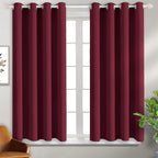 BGment Blackout Curtains for Bedroom - Grommet Thermal Insulated Room Darkening Curtains for Living Room, Set of 2 Panels, Each 46 x 54 Inch, Burgundy Red