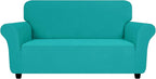 ZNSAYOTX Super Stretch Loveseat Covers (57"-70"), New Striped Love Seat Slipcover, Dogs Pet Friendly Anti-Slip Couch Protector Spandex Durable 2 Seater Fabric Sofa Cover (Peacock Teal, Loveseat)