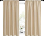 NICETOWN Blackout Room Darkening Curtains - Home Decoration Light & Noise Reducing Thermal Insulated Window Draperies with Rod Pocket Top (Biscotti Beige, Set of 2, 42 inches Wide x 54 inches Long)