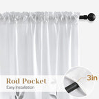 HOMEIDEAS Non-See-Through Light Grey and White Privacy Sheer Curtains 52 X 63 Inch Length 2 Panels, Leaf Floral Printed Light Filtering Semi Sheer Window Curtains Drapes for Bedroom Living Room