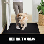 GORILLA GRIP® Ultra Absorbent Front Door Mat Outside Entrance, 47x35, Traps Dirt and Moisture, HydroABSORB Indoor Outdoor Doormat Holds Up to 6 Cups Water, Stain and Fade Resistant Welcome Mat, Black