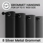 SimpleHome Black Ombre 100% Blackout Curtains for Bedroom 54 Inches Long, Room Darkening Thermal Insulated Grommet Curtains for Living Room, 2 Panels, 52x54 inches Length