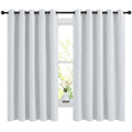 NICETOWN Blackout Curtains Panels for Bedroom, 2 Panels, 66 x 60 Inch, Greyish White, 3 Pass Microfiber Noise Reducing Thermal Insulated Solid Ring Top Blackout Window Drapes