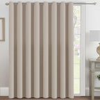 H.VERSAILTEX Blackout Patio Curtains 100 x 84 Inches for Sliding Door Extral Wide Blackout Curtain Panels Thermal Insulated Room Divider - Grommet Top, 7' Tall by 8.5' Wide - Fog