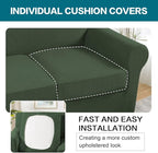Turquoize 4 Piece Sofa Covers for 3 Cushion Couch Sofa Slipcover Soft Couch Cover for Dogs-Washable Sofa Furniture Covers with 3 Individual Cushion Covers (3 Cushion Sofa, Bronze Green)