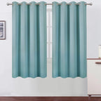 LEMOMO Stone Blue Blackout Curtains 52 x 63 Inch Length/Set of 2 Curtain Panels/Thermal Insulated Room Darkening Curtains for Bedroom and Living Room