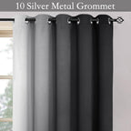 SimpleHome Ombre Black to Grey White Curtains for Living Room 62Wx84L