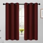 Yakamok 63 Inch Length Burgundy Red Blackout Curtains for Bedroom 63 Inch Length, Thermal Insulated Room Darkening Grommet Top Window Drapes for Living Room,42W x 63L,2 Panels