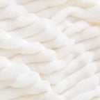 BEDELITE Fleece Blanket Twin Size – 3D Ribbed Jacquard Soft and Warm Decorative Fuzzy Blankets – Cozy, Fluffy, Plush Lightweight Throw Blankets for Couch, Bed, Sofa(Off White, 60x80 inches)