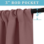 RYB HOME Blackout Privacy Bathroom Window Curtains, Short Thermal Insulated Heat Blocking Privacy Rod Pocket Half Window Curtain Tiers for Nursery Bedroom, Width 42 by Length 30, Dusty Rose, 2 Panels