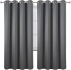 LEMOMO Blackout Curtains 66 x 72 Inch Long Frost Grey Curtains Set of 2 Panels Room Darkening Curtains for Bedroom and Living Room