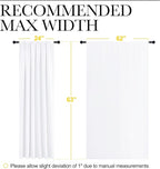 NICETOWN White Curtains, 50% Light Blocking Curtain Panels for Bedroom, Home Decoration Easy-Care Solid Rod Pocket Draperies/Drapes, Window Covering for Kitchen (2 Panels, 62 by 63, White)
