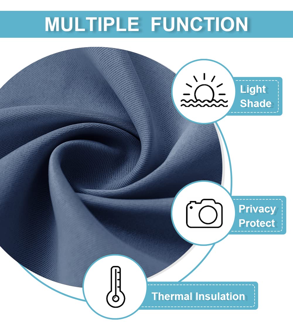 RYB HOME Short Blackout Curtains for Bedroom, Room Darkening Insulated