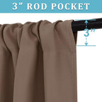 RYB HOME Short Blackout Curtains for Bedroom, Room Darkening Insulated Summer Heat Light UV Blocking Energy Saving Drapes for Nursery, Width 34 by Length 48, Mocha, Set of 2