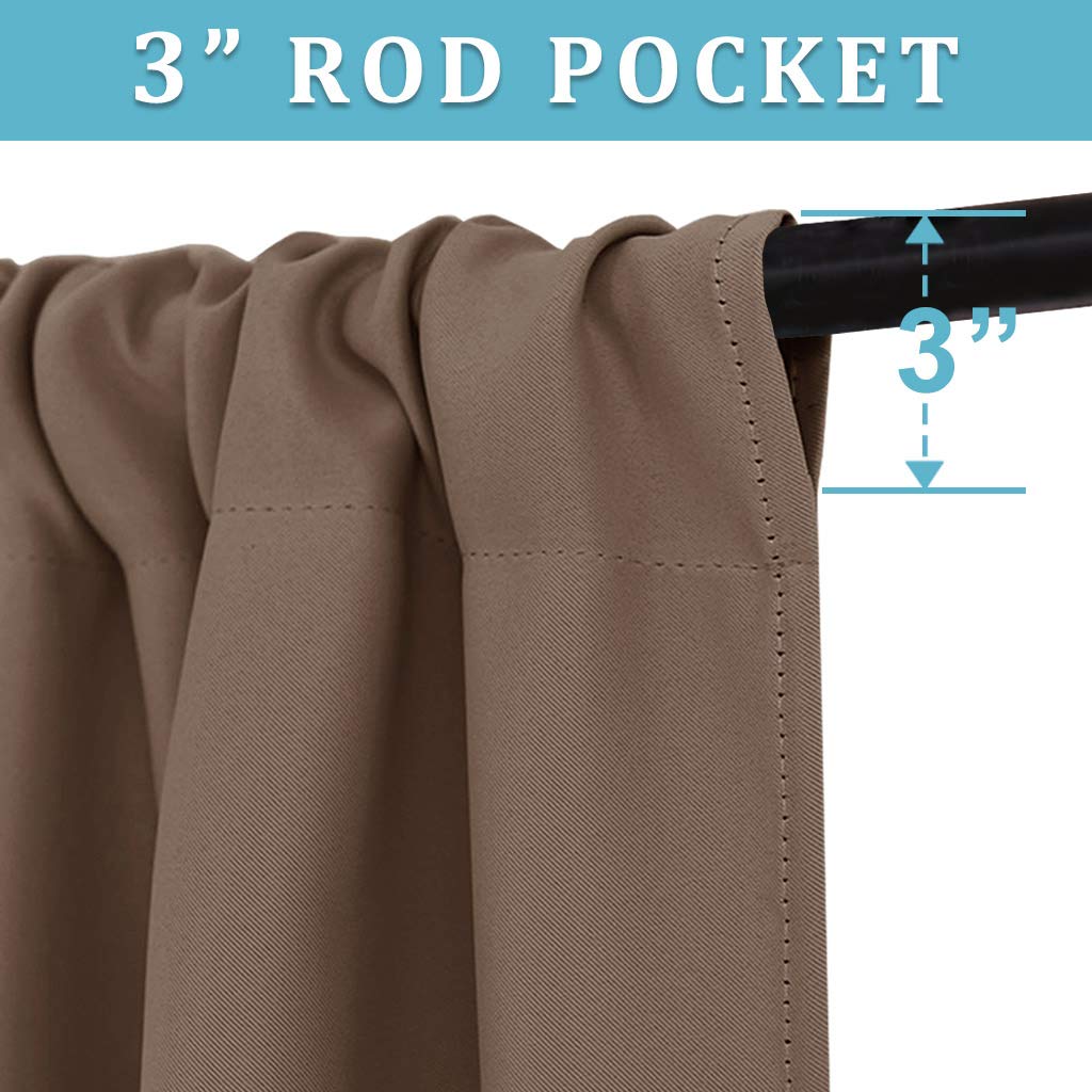 RYB HOME Cafe Blackout Curtains 24 inch Length for RV Camper Kitchen Window