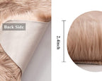 MIULEE Fluffy Rug Soft Shaggy Faux Fur Area Rug Luxury Plush Sheepskin Carpet for Bedroom Living Room Sofa Chair 2 x 3 Feet, Khaki
