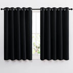 NICETOWN Black Out Curtains for Living Room - Easy Care Solid Thermal Insulated Grommet Blackout Panels/Drapes for Bedroom Window (2 Panels, 66 inches Wide by 54 inches Long)