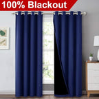 NICETOWN 100% Blackout Curtain Set, Thermal Insulated & Energy Efficiency Window Draperies for Guest Room, Full Shading Panels for Shift Worker and Light Sleepers, Royal Blue, 52W x 84L, 2 PCs