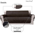 Easy-Going Reversible Oversized Couch Cover for 3 Cushion Couch Sofa Cover for Dogs Water Resistant Furniture Protector Cover with Foam Sticks for Pet (Oversized Sofa, Chocolate/Beige)