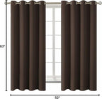 BGment Blackout Curtains for Living Room - Grommet Thermal Insulated Room Darkening Curtains for Bedroom, Set of 2 Panels (52 x 63 Inch, Brown)
