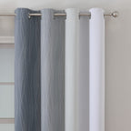 Gray and Greyish White Ombre Blackout Curtains for Bedroom 63 Inch Long