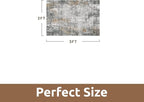 2 x 3 Small Area Rug Indoor Entryway Rug Machine Washable Non Slip Low Pile Carpet Modern Abstract Rugs for Bedroom Kitchen Powder Room Front Porch Bathroom, Grey