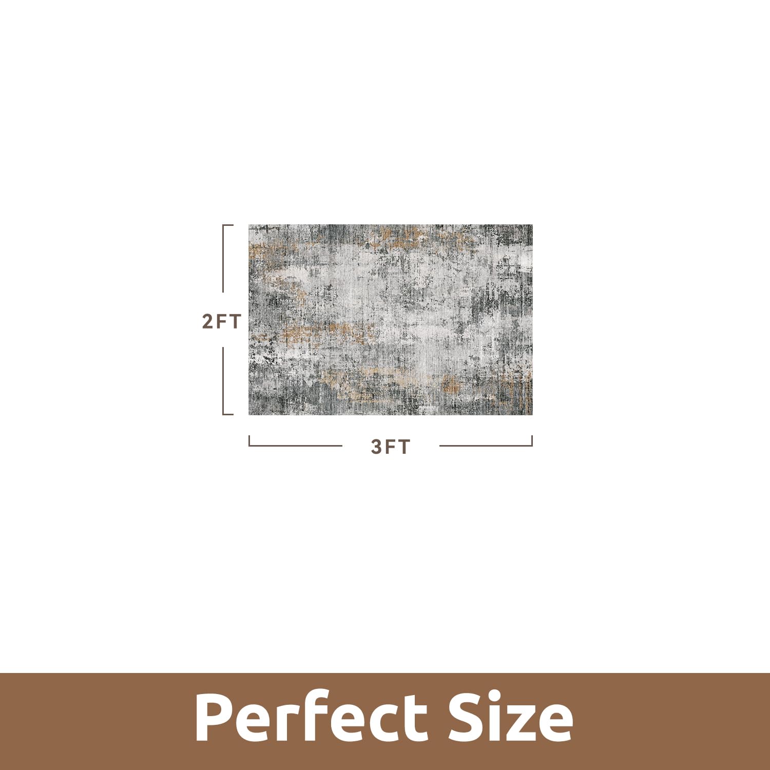2 x 3 Small Area Rug Indoor Entryway Rug Machine Washable Non Slip Low Pile Carpet Modern Abstract Rugs for Bedroom Kitchen Powder Room Front Porch Bathroom, Grey