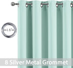 Yakamok Wide Thermal Blackout Patio Door Curtain Panel,Aqua Grommet Sliding Door Insulated Curtains, Extra Wide Curtains for Sliding Glass Door,Aqua, W52 x L96, 1 Panel