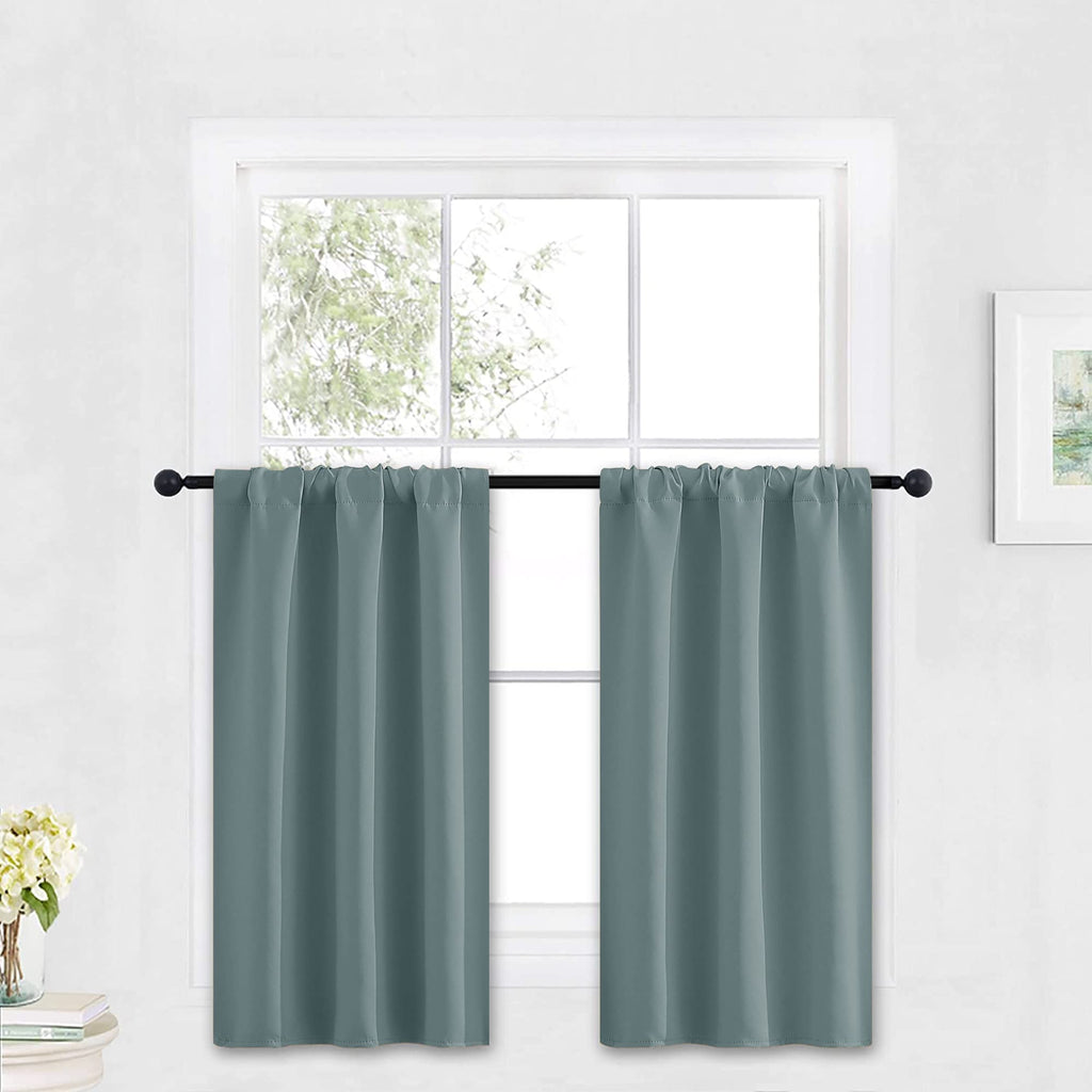RYB HOME Kitchen Blackout Curtains Over Sink 36 inch Length, Rod Pocket
