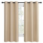 NICETOWN Room Darkening Curtain Panels for Cafe, Thermal Insulated Grommet Room Darkening Draperies/Drapes for Window (Biscotti Beige, 2 Panels, W42 x L68 -inch)